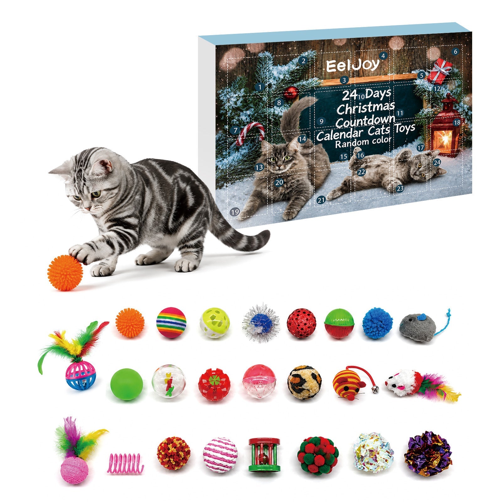 24-Day Christmas Advent Calendar Cat Toy
