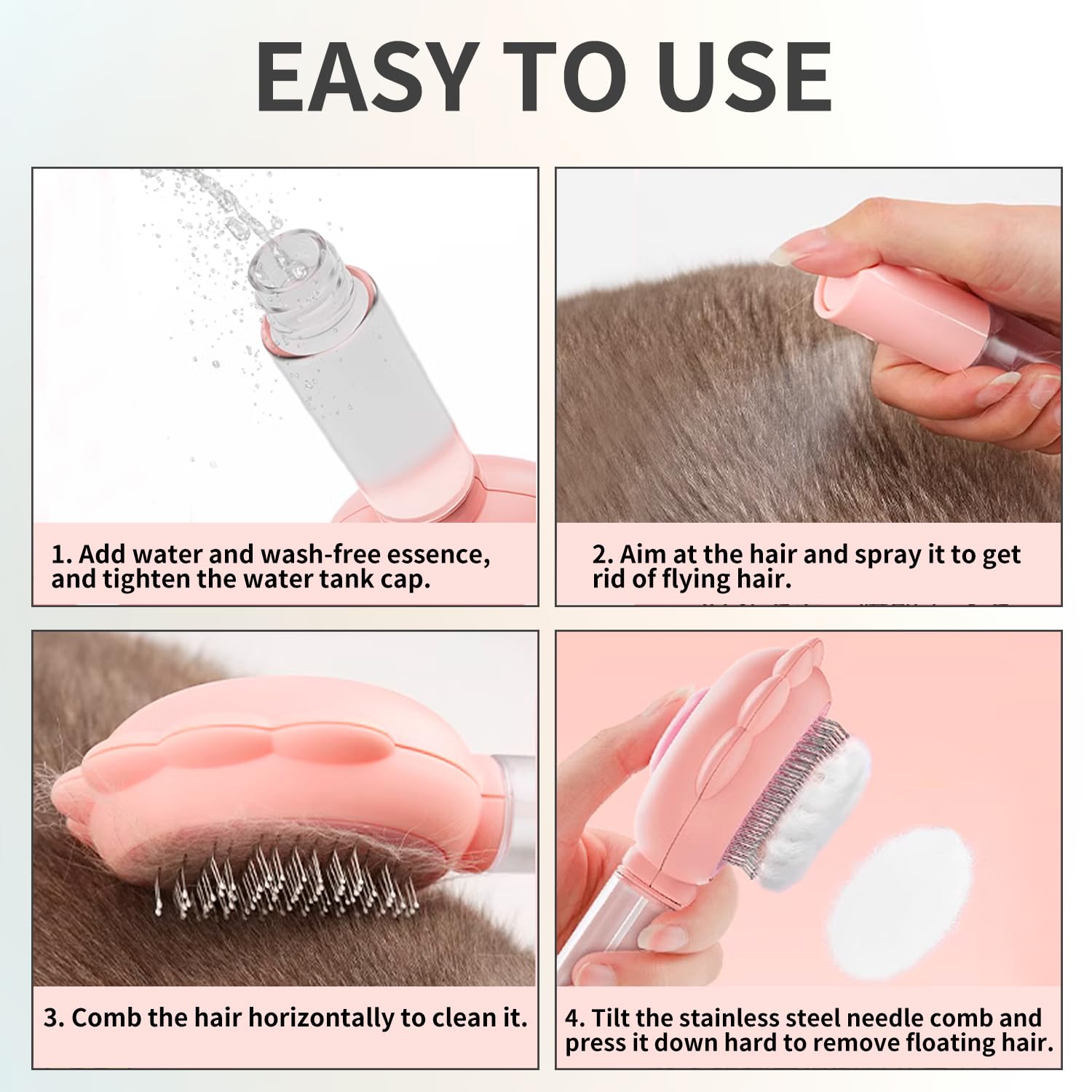 Self-Cleaning Spray Slicker Brush For Cats