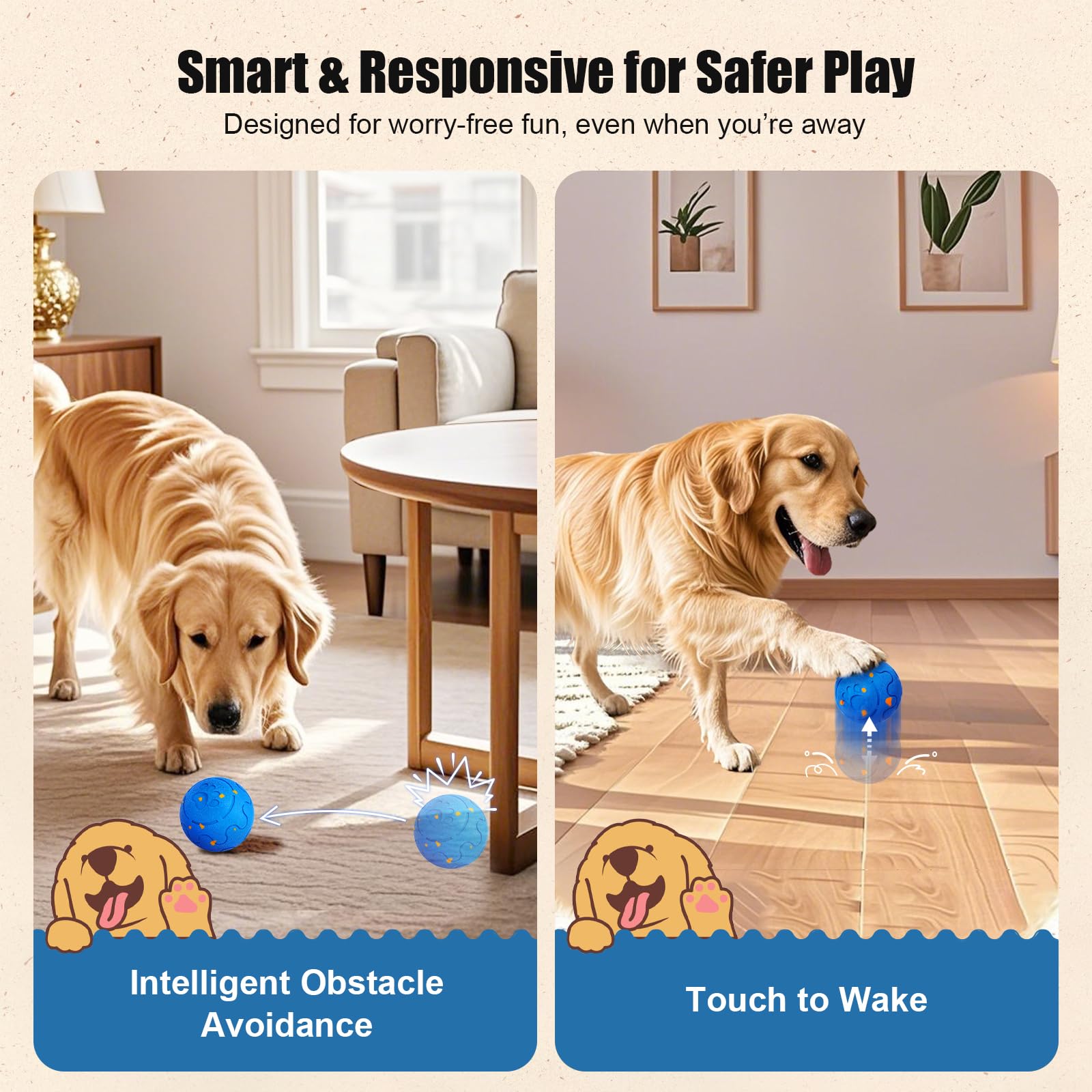 Smart Automatic Moving Bouncing Dog Ball Toy