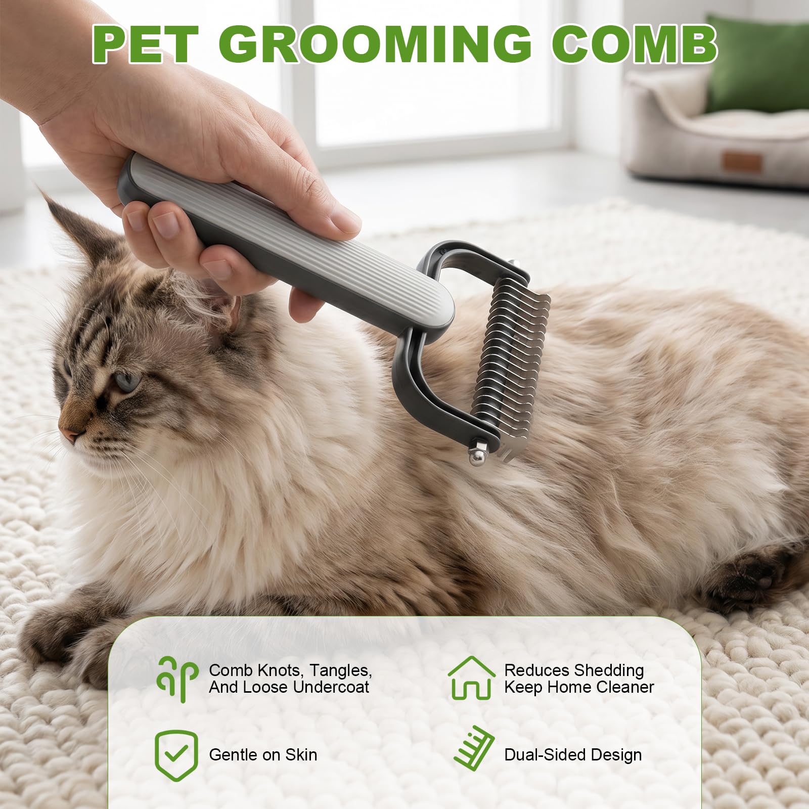 Double-Sided Dematting Comb For Dogs Cats