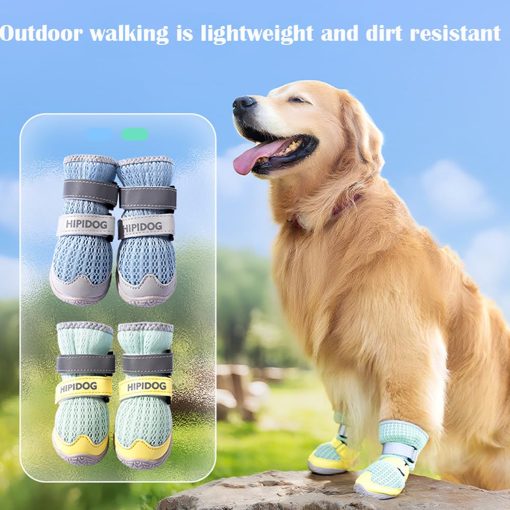 4PCS Reflective Anti-Slip Dog Boots
