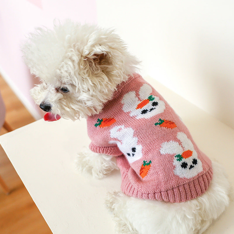 Bowknot Hollow Knit Sweater For Dogs Cats