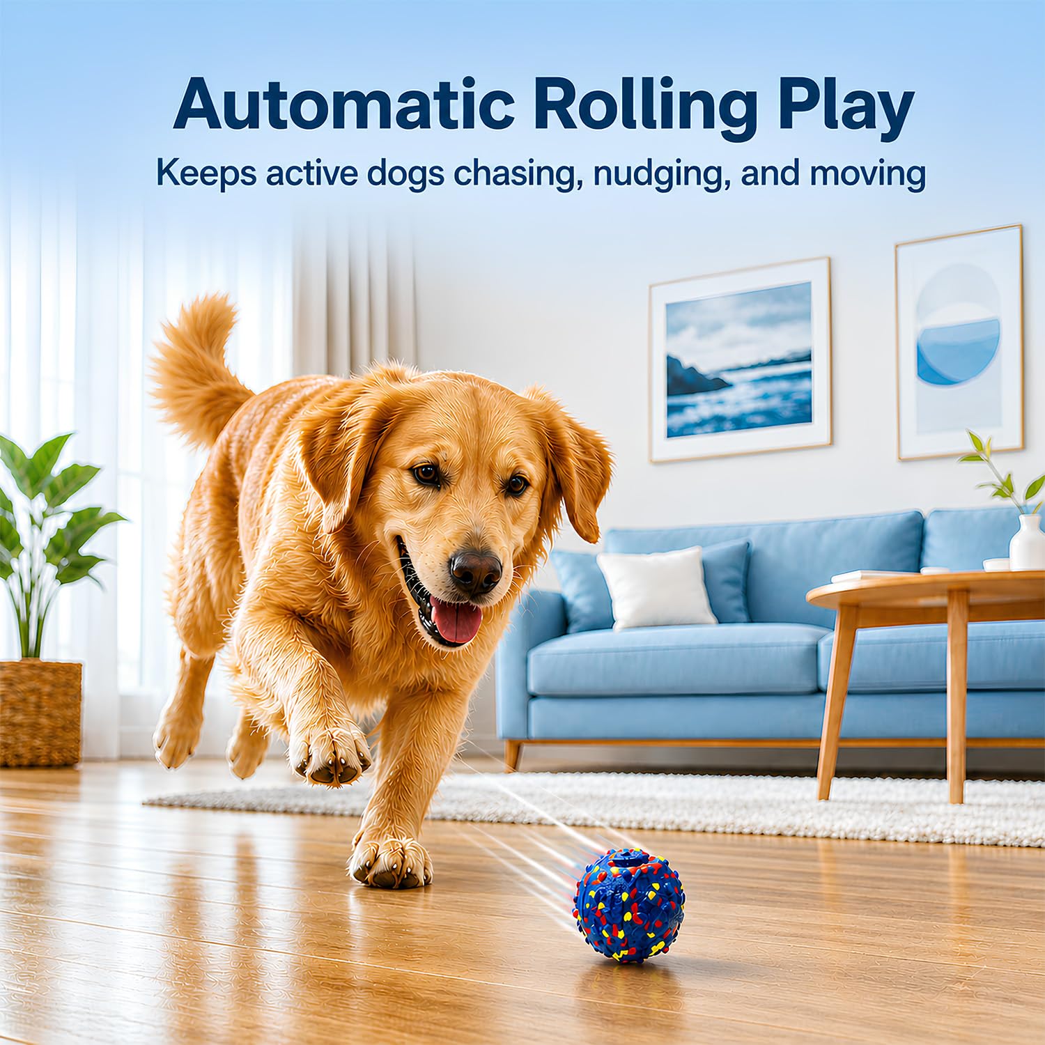 Smart Interactive Moving Dog Ball USB Rechargeable