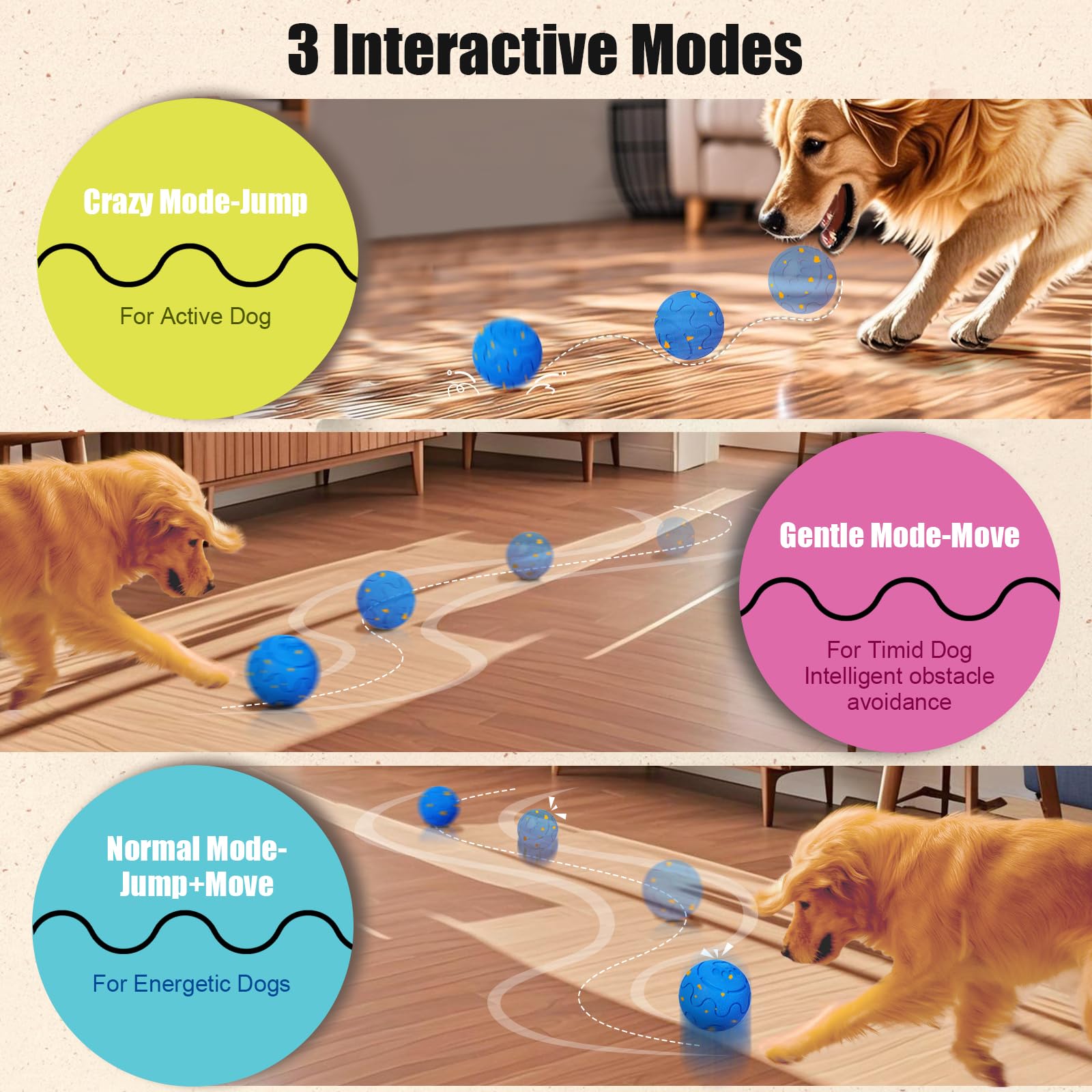 Smart Automatic Moving Bouncing Dog Ball Toy