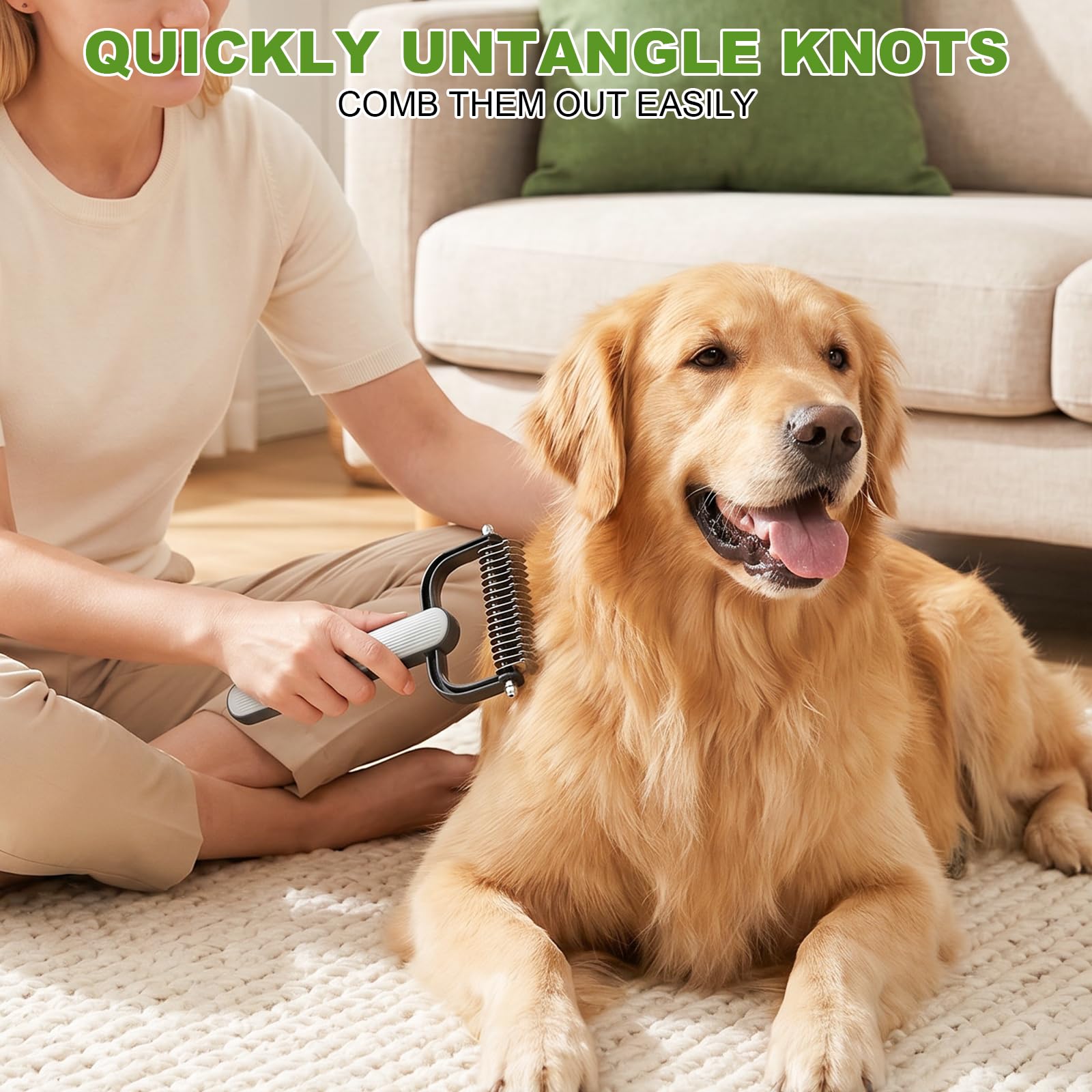 Double-Sided Dematting Comb For Dogs Cats