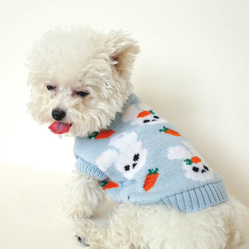 Bowknot Hollow Knit Sweater For Dogs Cats