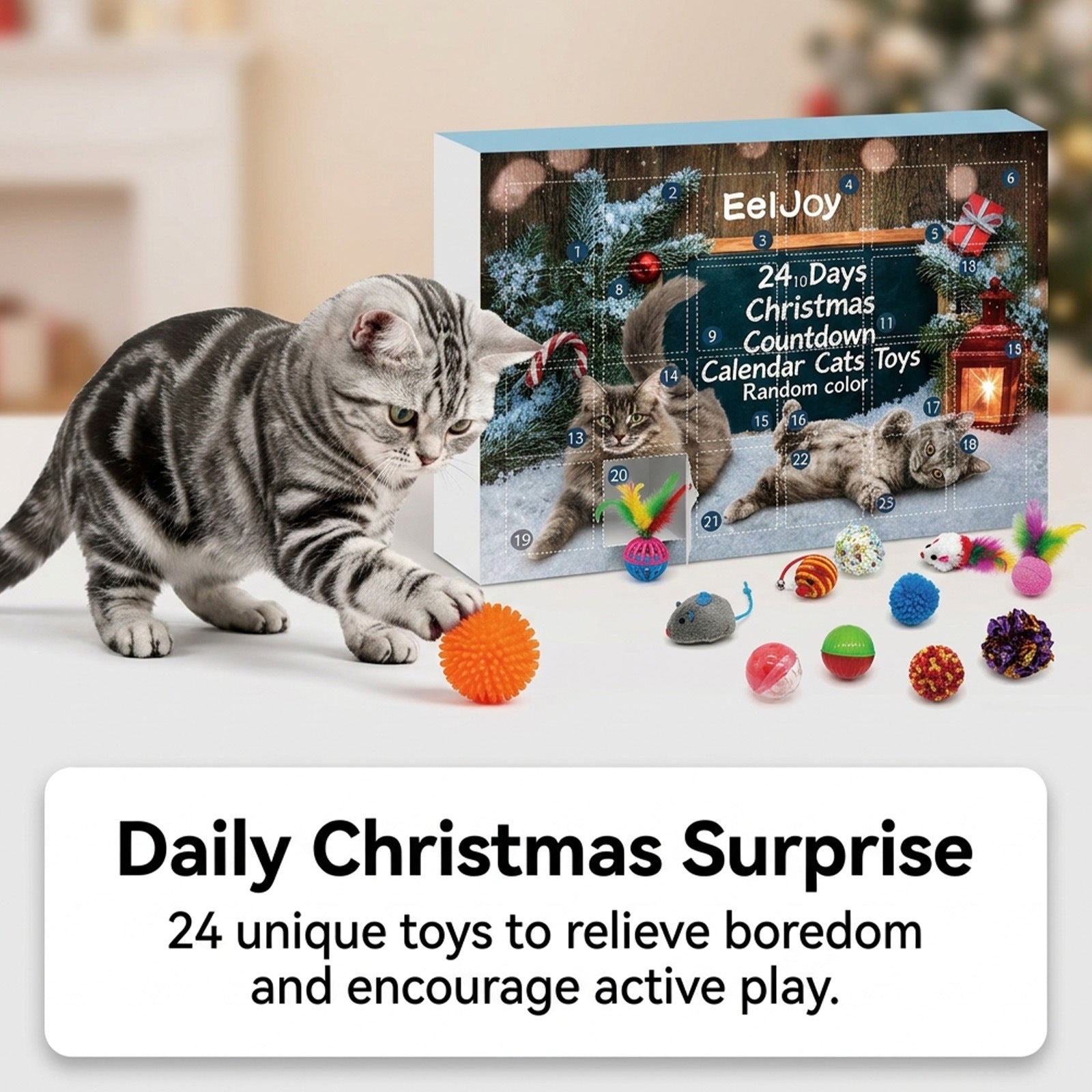 24-Day Christmas Advent Calendar Cat Toy