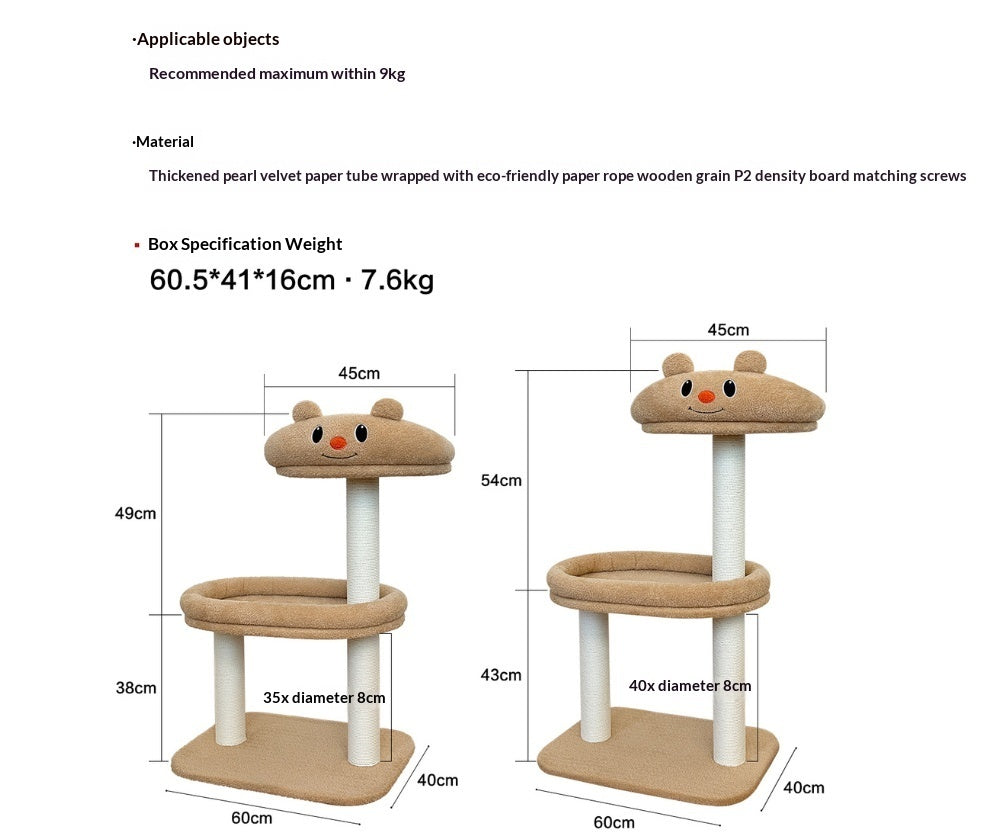 Panda Cat Climbing Frame With Scratching Post