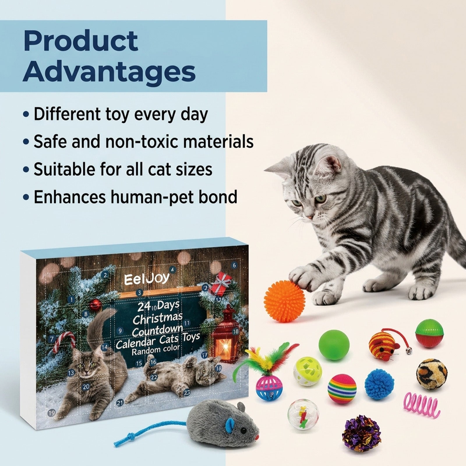 24-Day Christmas Advent Calendar Cat Toy