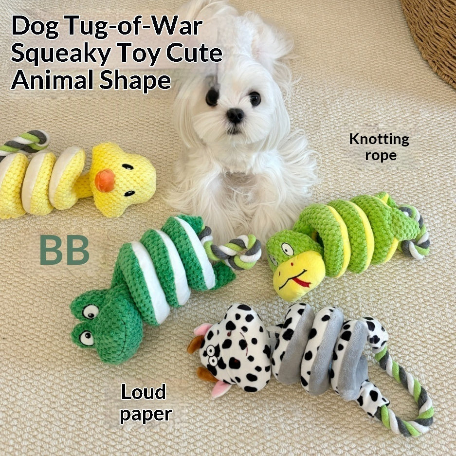 Puppy Plush Tug Toy Crinkle Chew Resistant