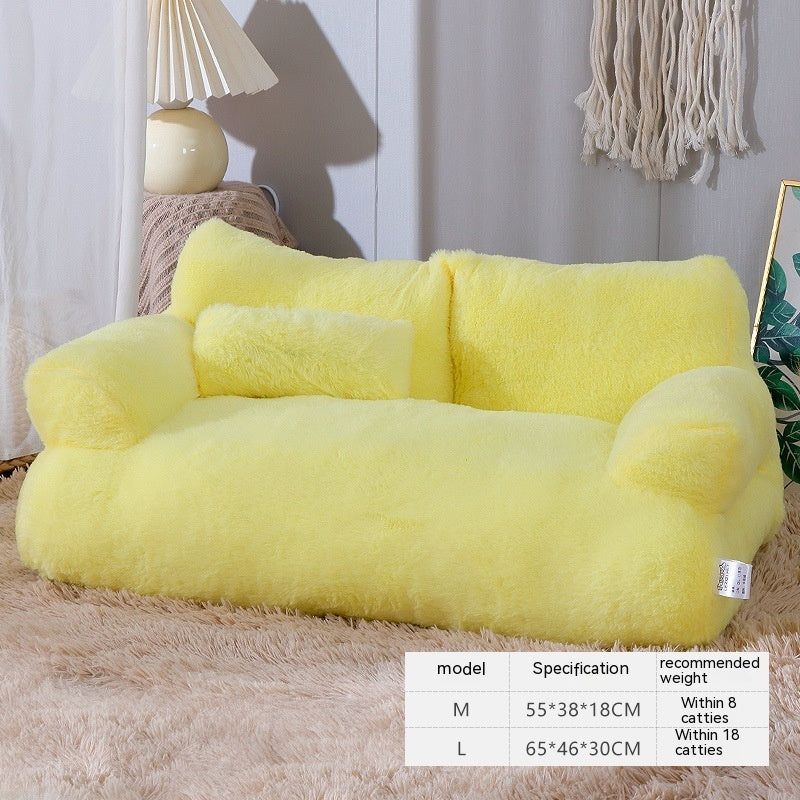 Luxury Plush Cat Sofa Bed For Winter