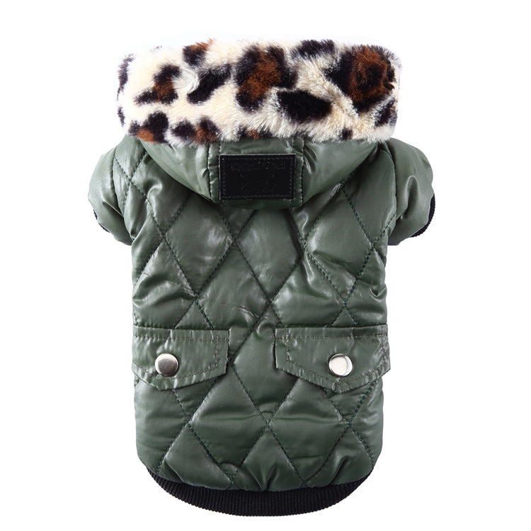 Warm Fur Collar Dog Coat For Winter