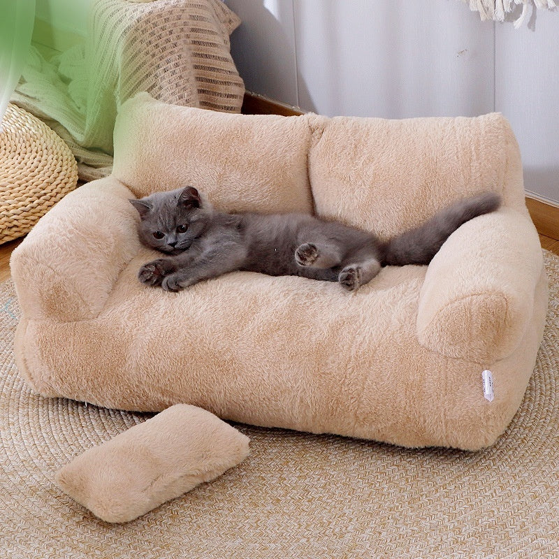 Luxury Plush Cat Sofa Bed For Winter