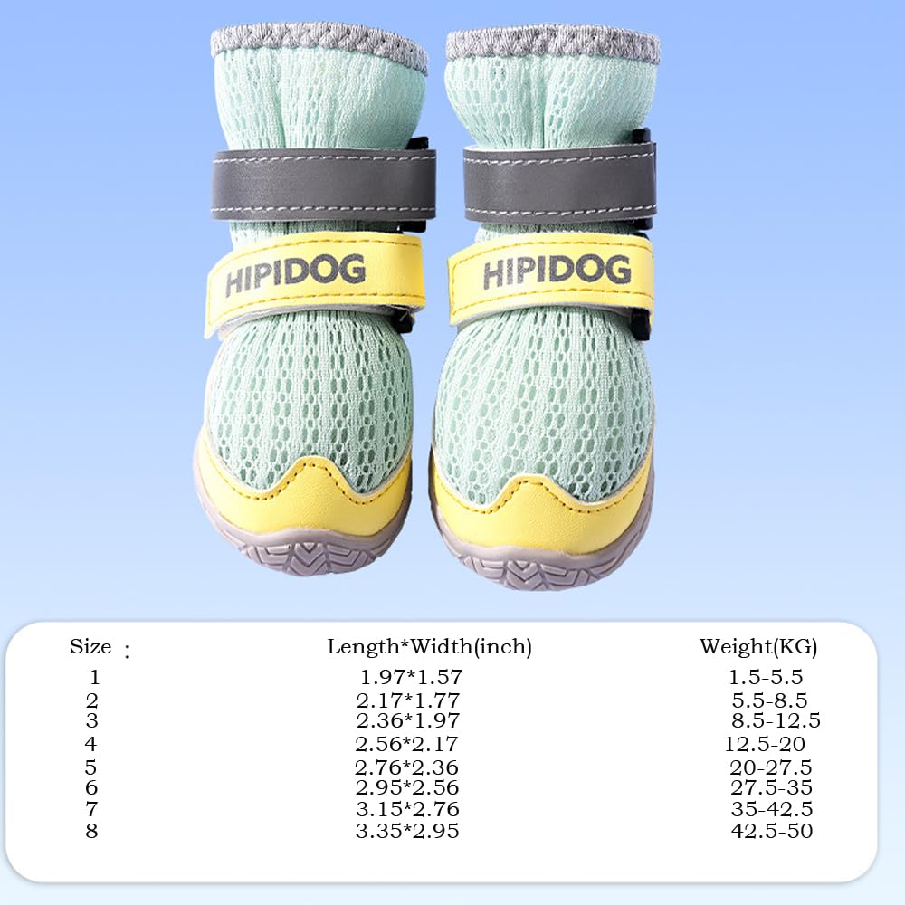 4PCS Reflective Anti-Slip Dog Boots