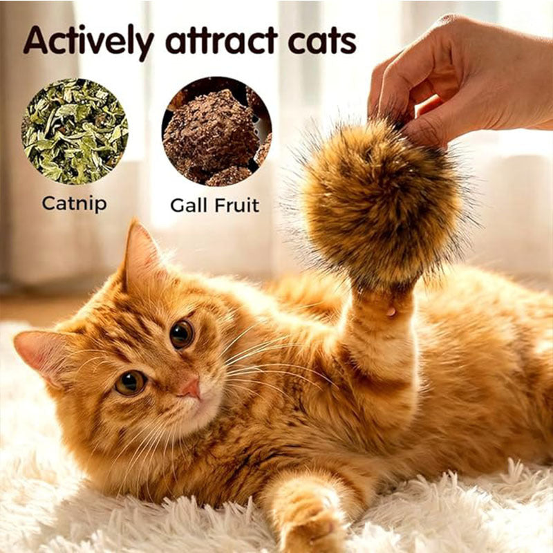 Rabbit Fur Ball Cat Enrichment Interactive Play Toy