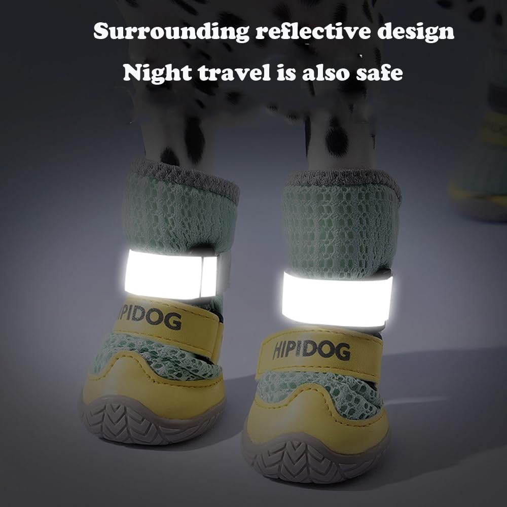 4PCS Reflective Anti-Slip Dog Boots