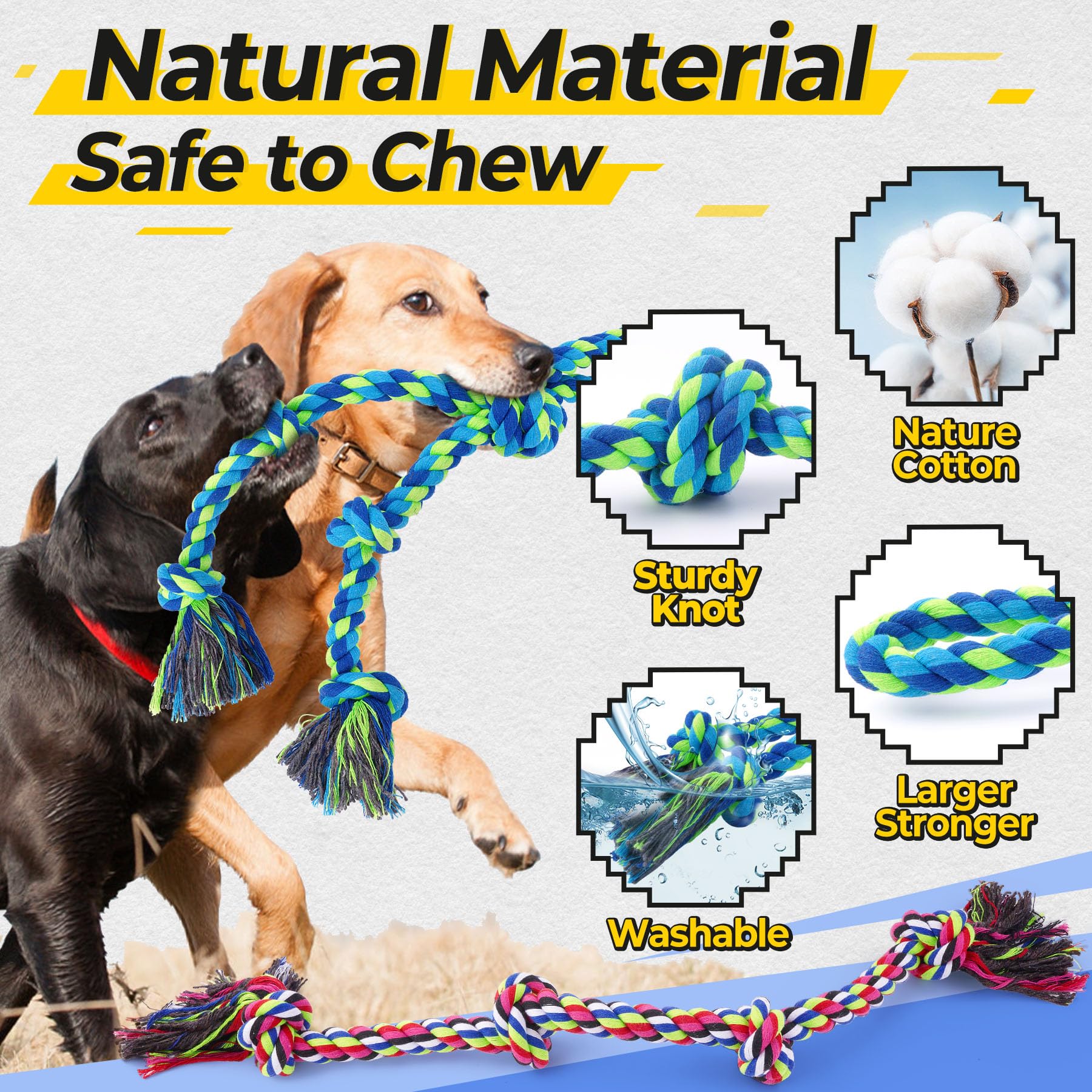 Tough Dog Rope Tug Toy Aggressive Chewers