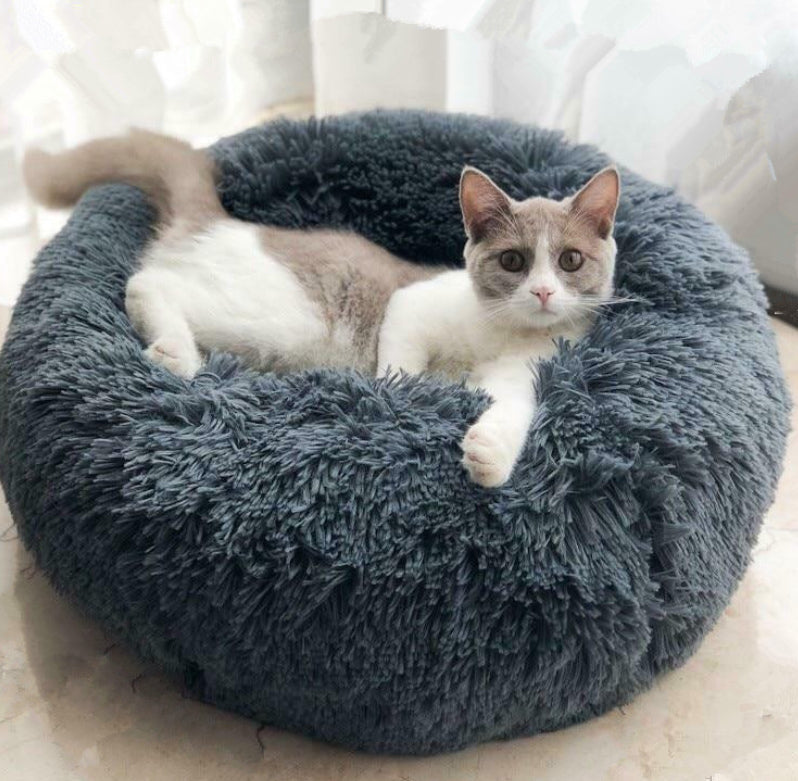 Round Plush Pet Bed For Small Dogs
