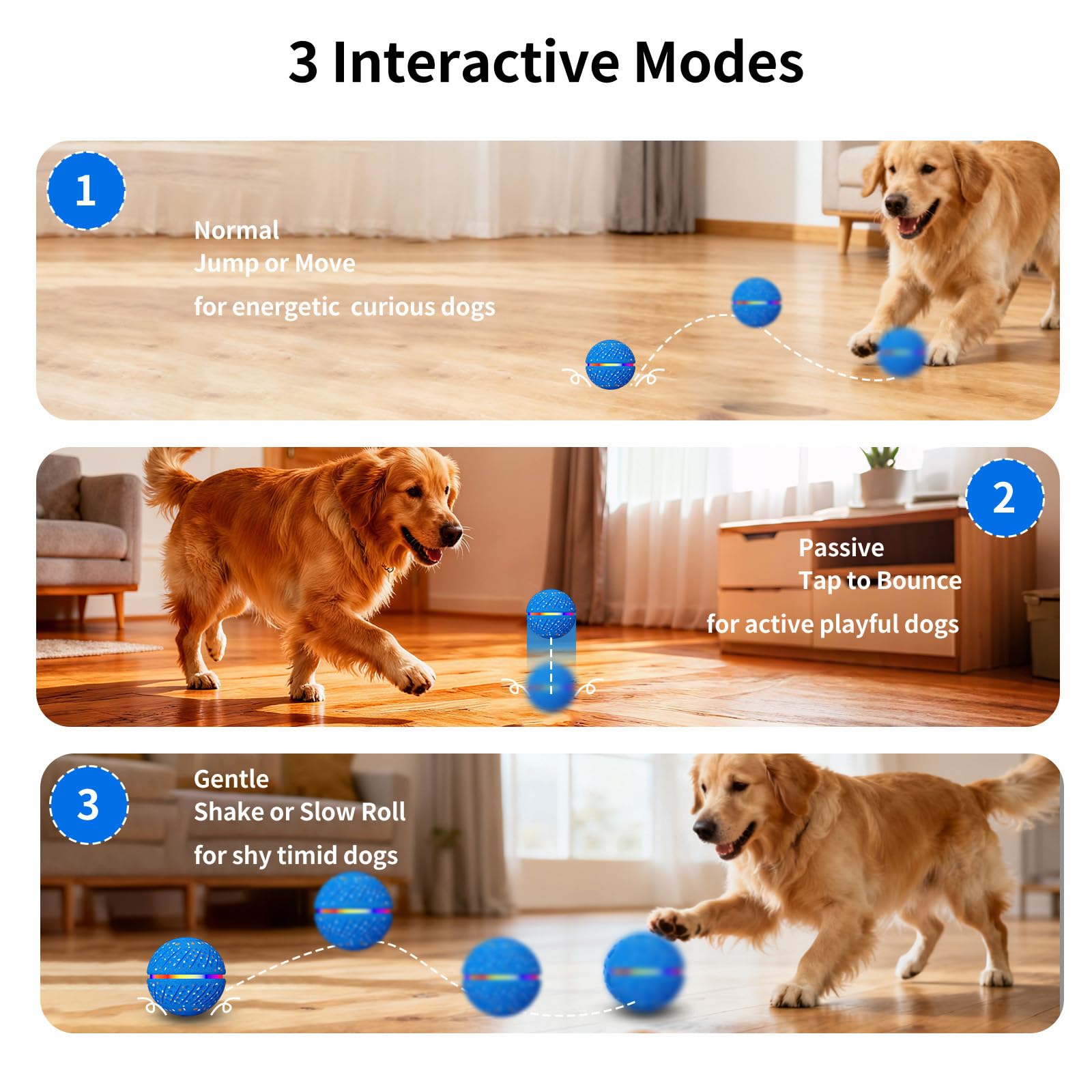 Tough Smart Moving Bouncing Dog Ball Interactive