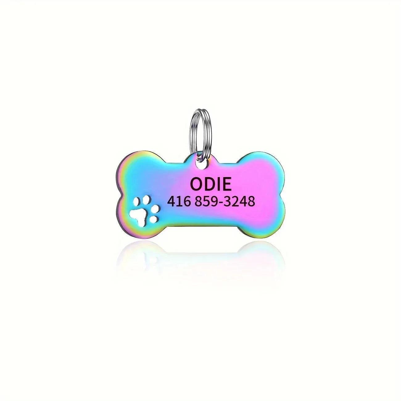 Personalized Dog Cat ID Tag | Custom Engraved Bone Shaped Pet Pendant