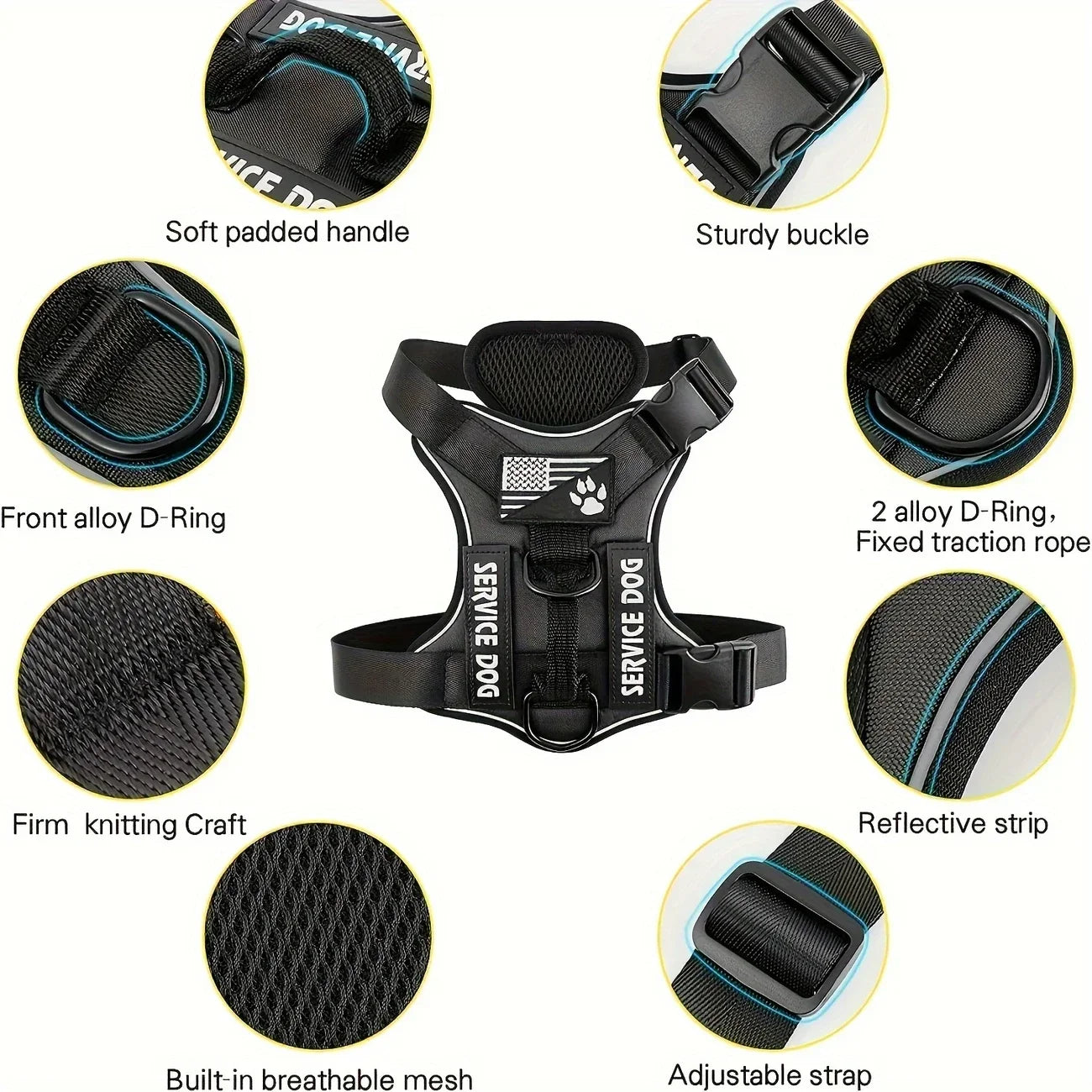 Tactical Reflective Anti-Pull Dog Harness