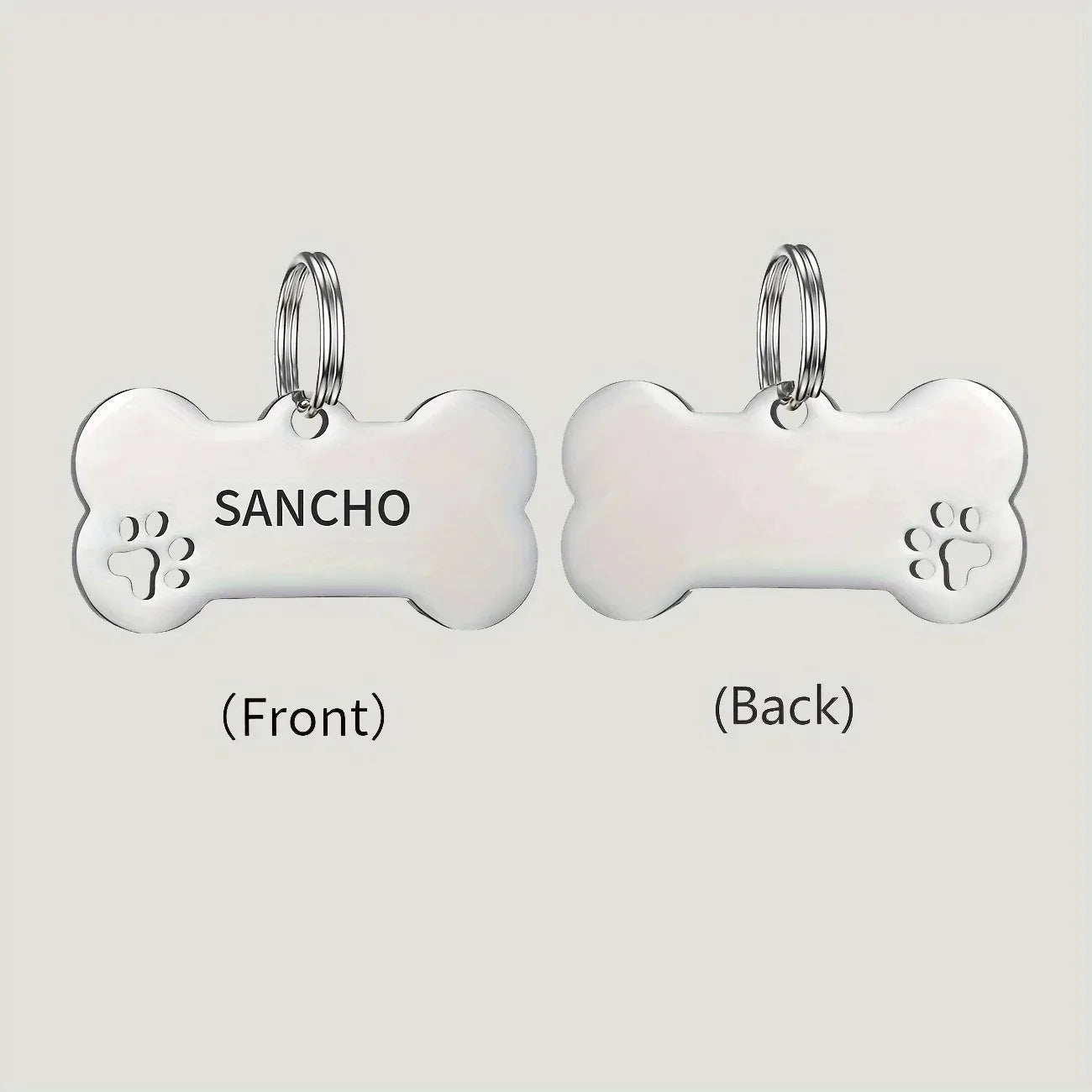 Personalized Dog Cat ID Tag | Custom Engraved Bone Shaped Pet Pendant