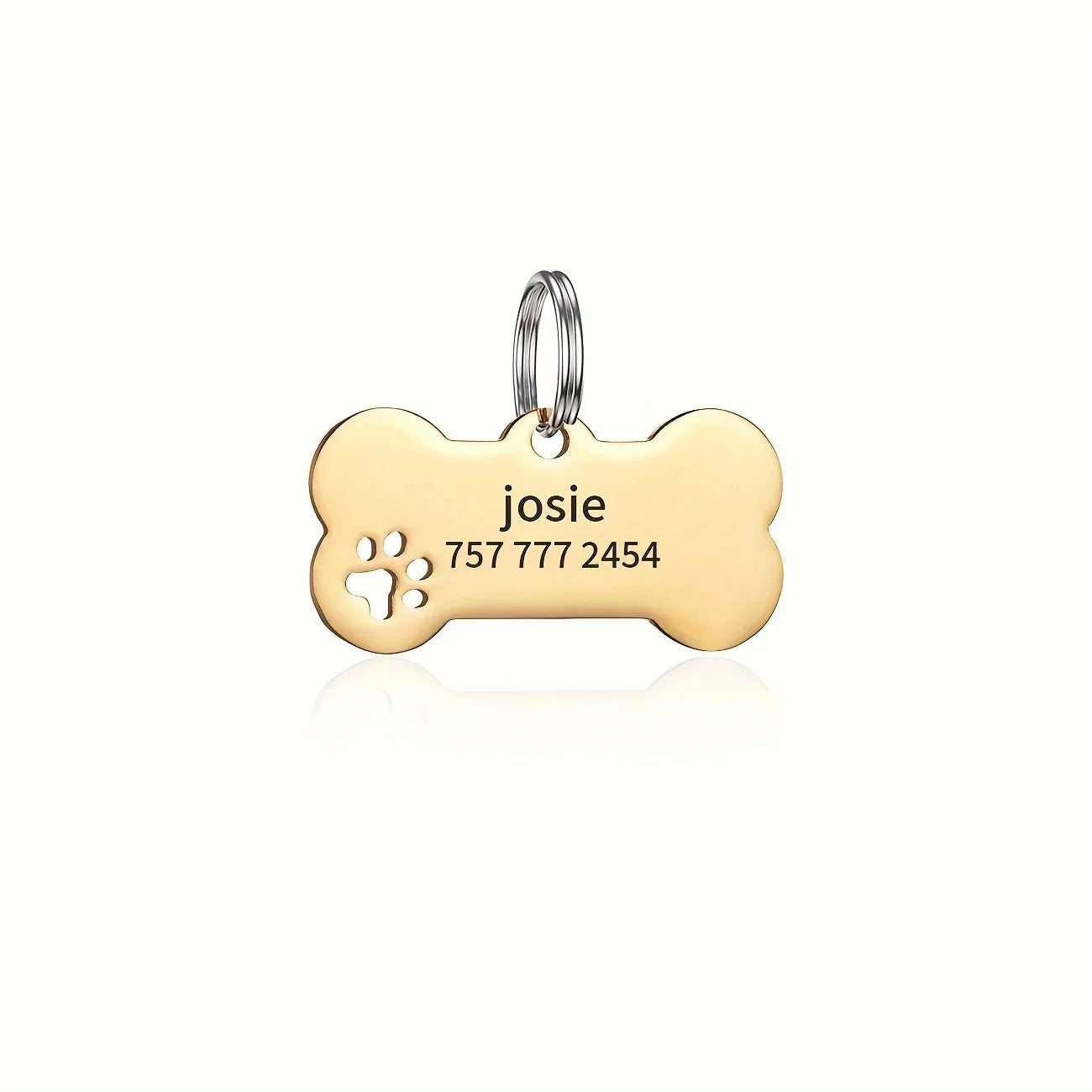Personalized Dog Cat ID Tag | Custom Engraved Bone Shaped Pet Pendant