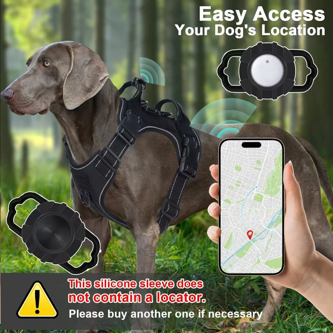 No-Pull Adjustable Dog Harness With Locator Cover