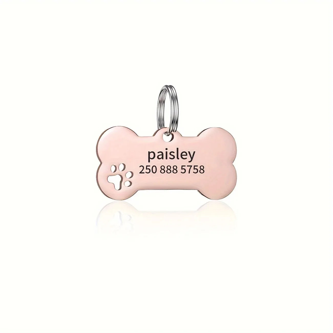 Personalized Dog Cat ID Tag | Custom Engraved Bone Shaped Pet Pendant