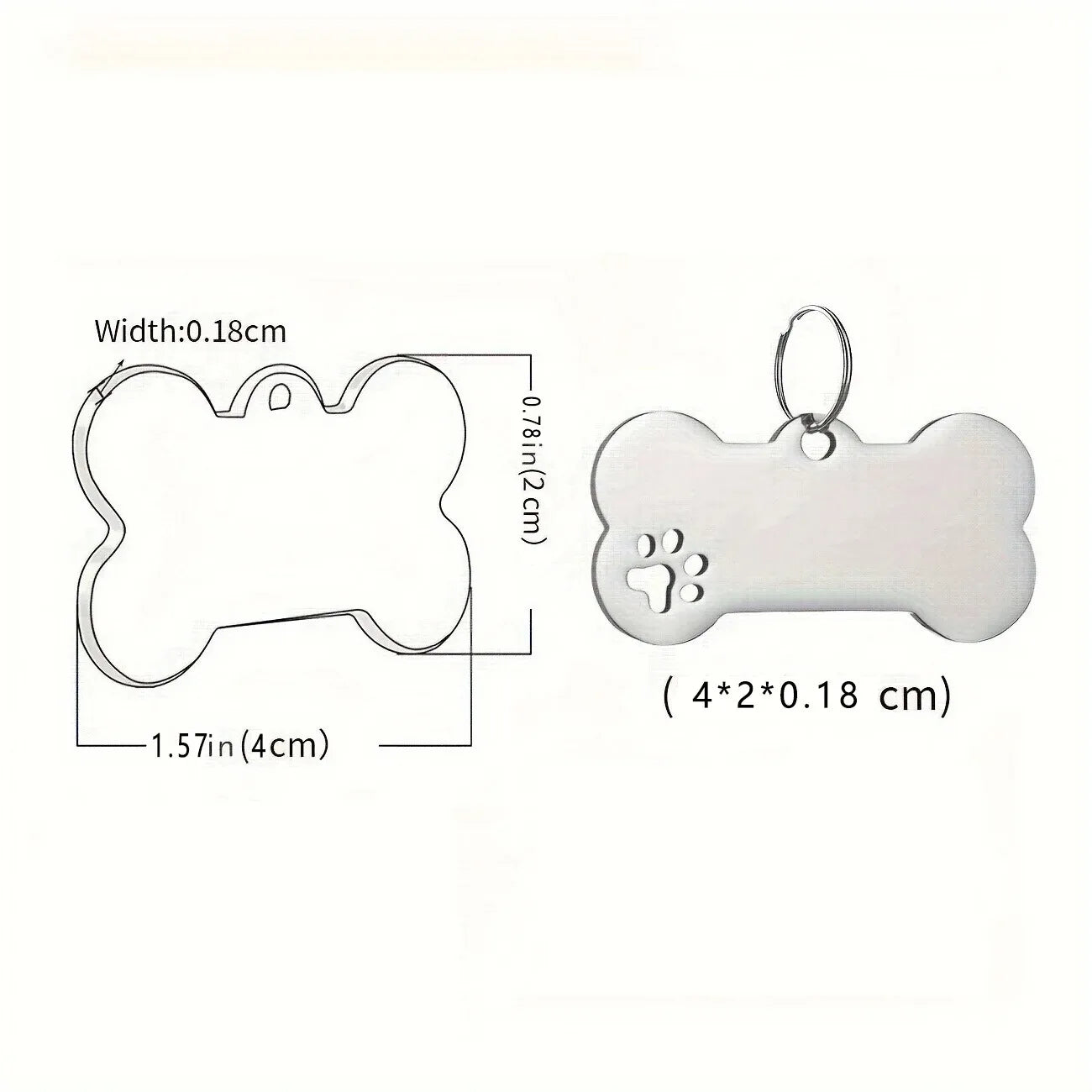 Personalized Dog Cat ID Tag | Custom Engraved Bone Shaped Pet Pendant