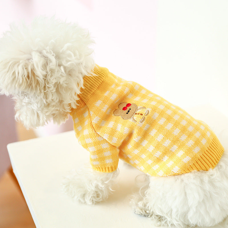Bowknot Hollow Knit Sweater For Dogs Cats