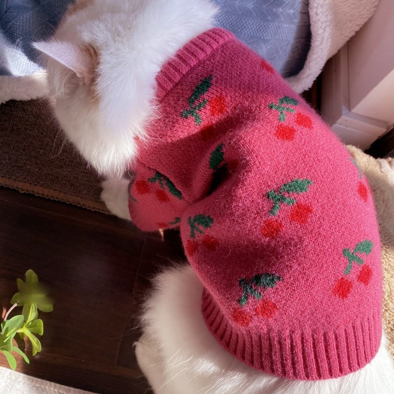 Bowknot Hollow Knit Sweater For Dogs Cats