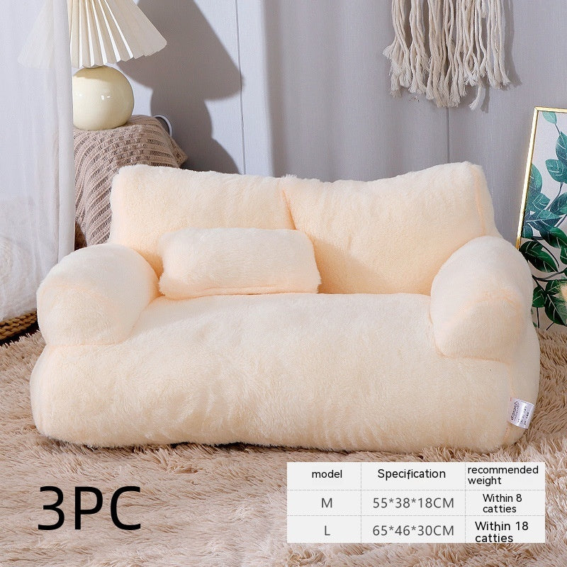 Luxury Plush Cat Sofa Bed For Winter