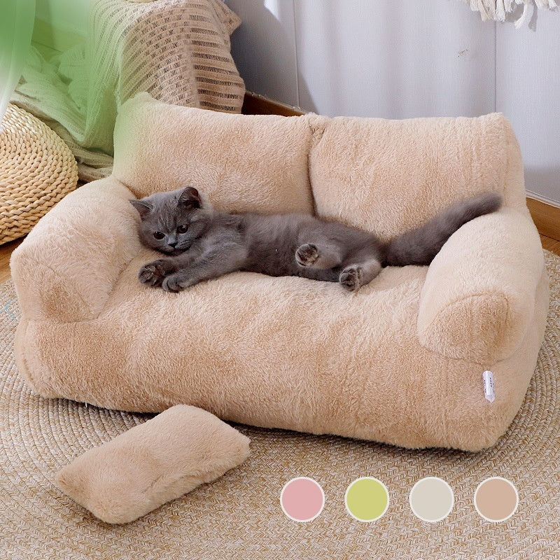 Luxury Plush Cat Sofa Bed For Winter