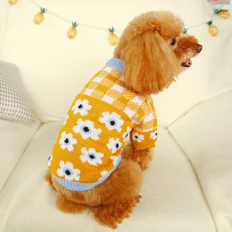 Bowknot Hollow Knit Sweater For Dogs Cats