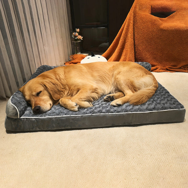 L-Shaped Velvet Pet Sofa Bed With Padding