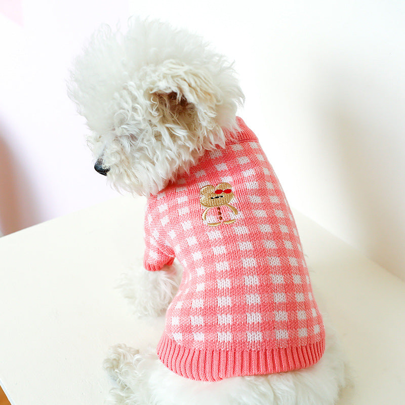 Bowknot Hollow Knit Sweater For Dogs Cats