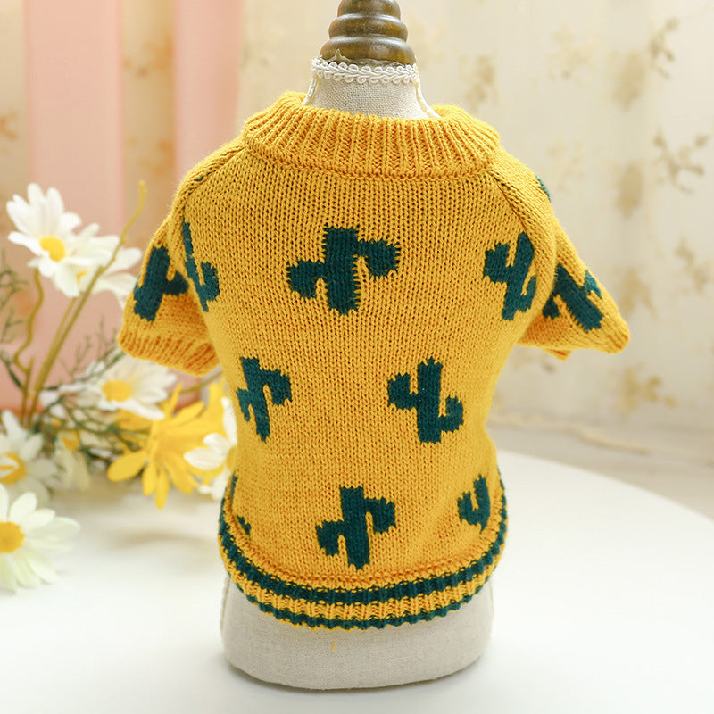 Bowknot Hollow Knit Sweater For Dogs Cats