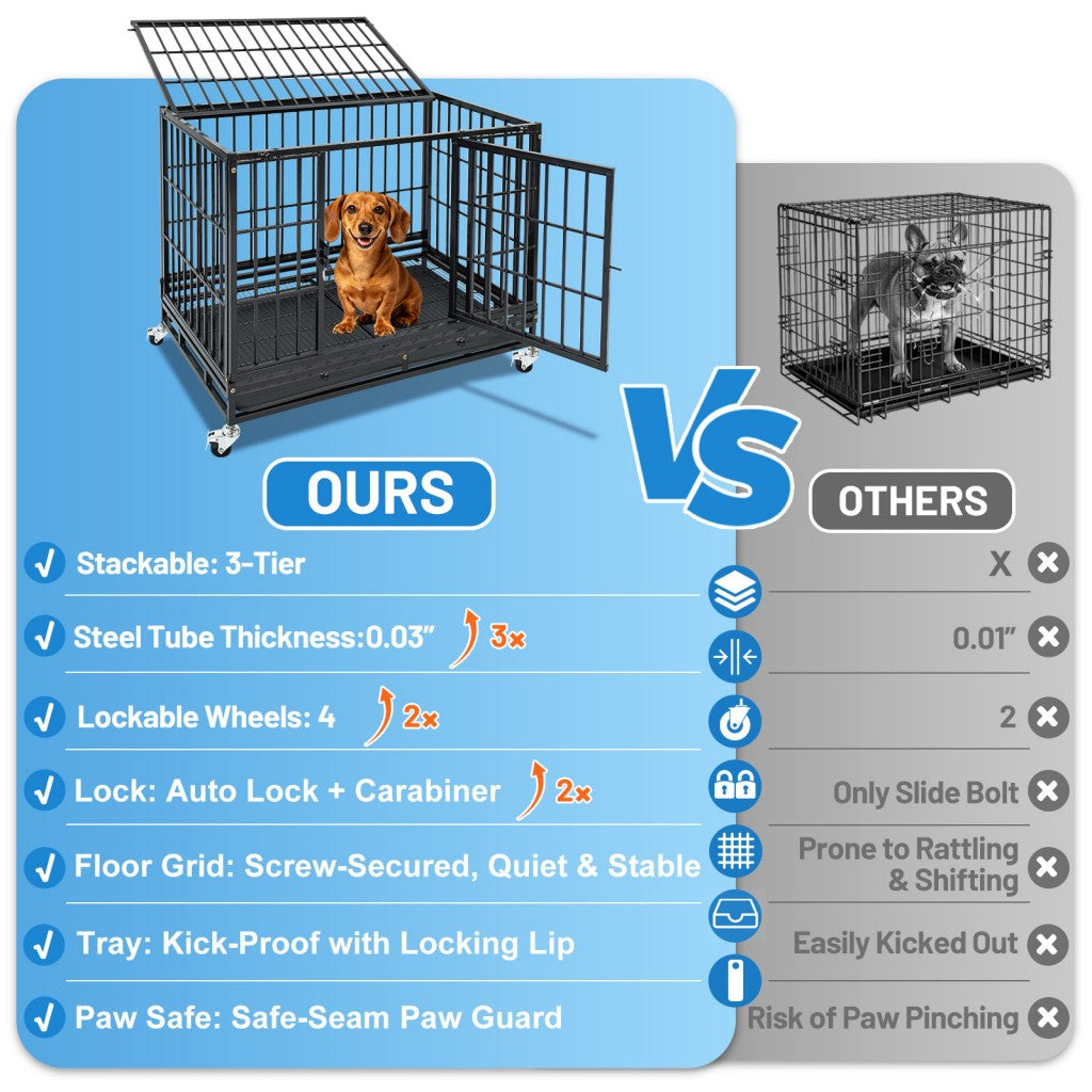 37" Stackable Heavy Duty Dog Kennel 371D08