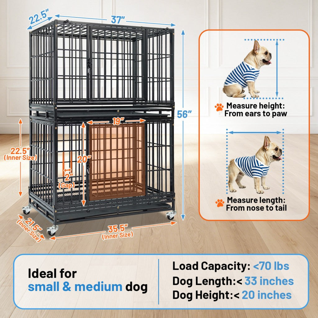 37" Stackable Heavy Duty Dog Kennel 371D08