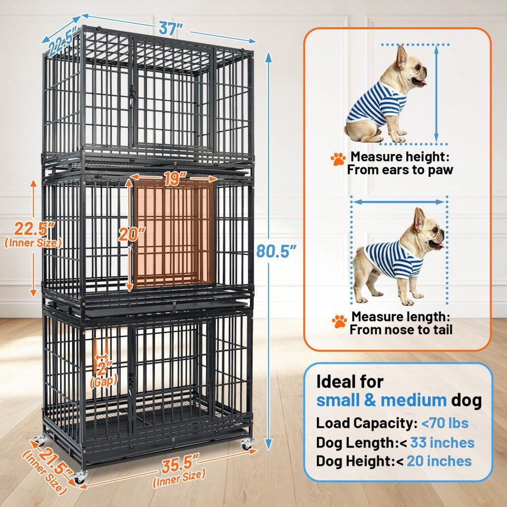 37" Stackable Heavy Duty Dog Kennel 371D08