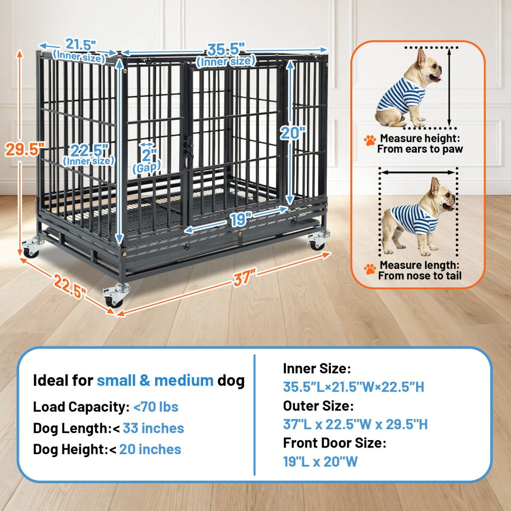 37" Stackable Heavy Duty Dog Kennel 371D08