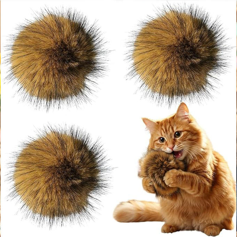Rabbit Fur Ball Cat Enrichment Interactive Play Toy