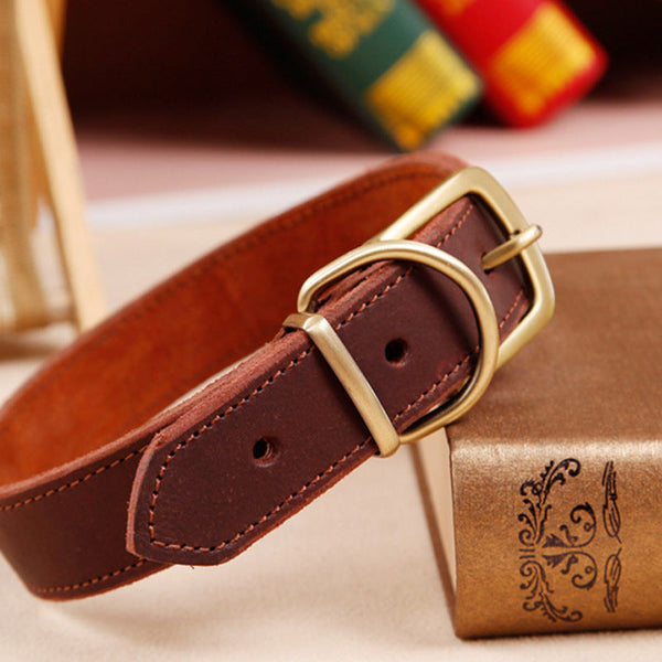 Cowhide Pet Collar For Small Medium Dogs