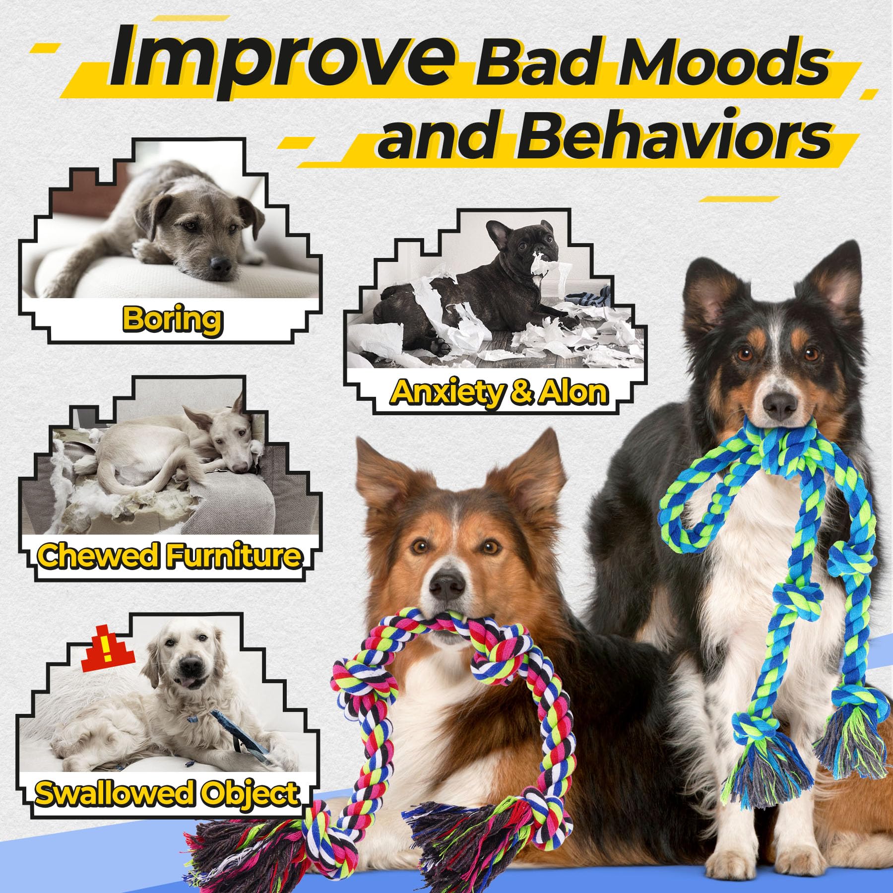 Tough Dog Rope Tug Toy Aggressive Chewers