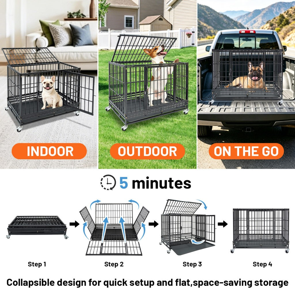 37" Stackable Heavy Duty Dog Kennel 371D08